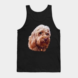 Cute Cavapoo Cavoodle puppy dog side eye Face  - cavalier king charles spaniel poodle, puppy love Tank Top